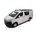 Rhino Rack JC-01219 Vortex Black 4 Bar System with Rhino-Rack Backbone for Toyota Hiace H300 4dr LWB Low Roof with Bare Roof (2019 onwards) - Factory Point Mount